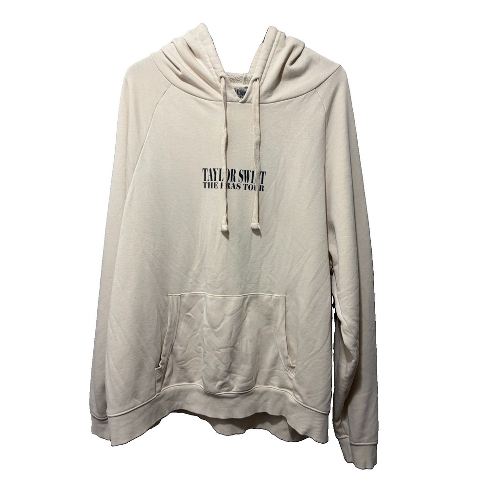 Taylor Swift The Eras Tour Beige Hoodie XL Oversized Graphic Sweatshirt